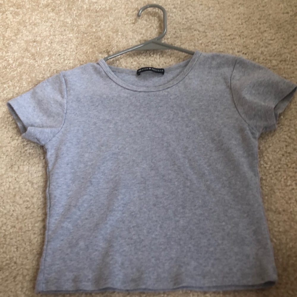Plain grey cropped tee from brandy Melvile